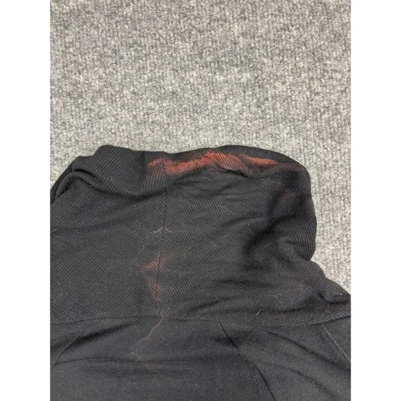 Athleta Cardigan Sweater Women's Medium Black Open Front Pockets Stretch Knit - Picture 7 of 7